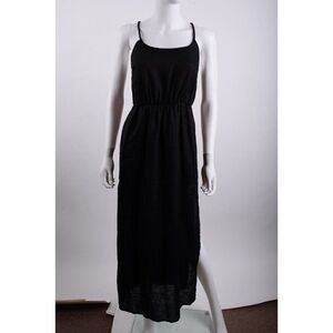 J.Crew Womens Linen Maxi Dress XXS Black Sleeveless NWT